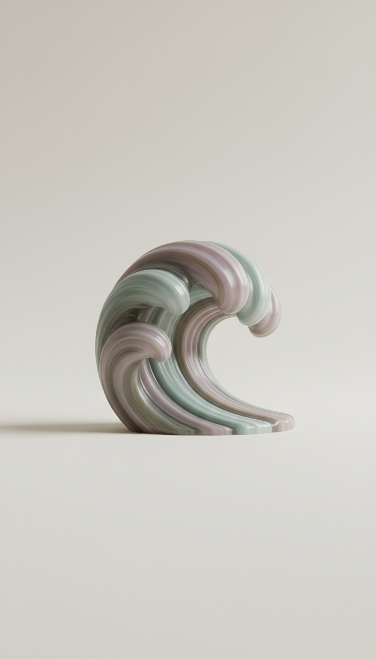 escultura de resina forma de ola