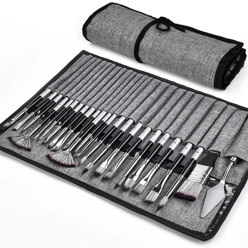 Pinceles de Arte con Estuche Enrollable | Elige Set o Solo Estuche