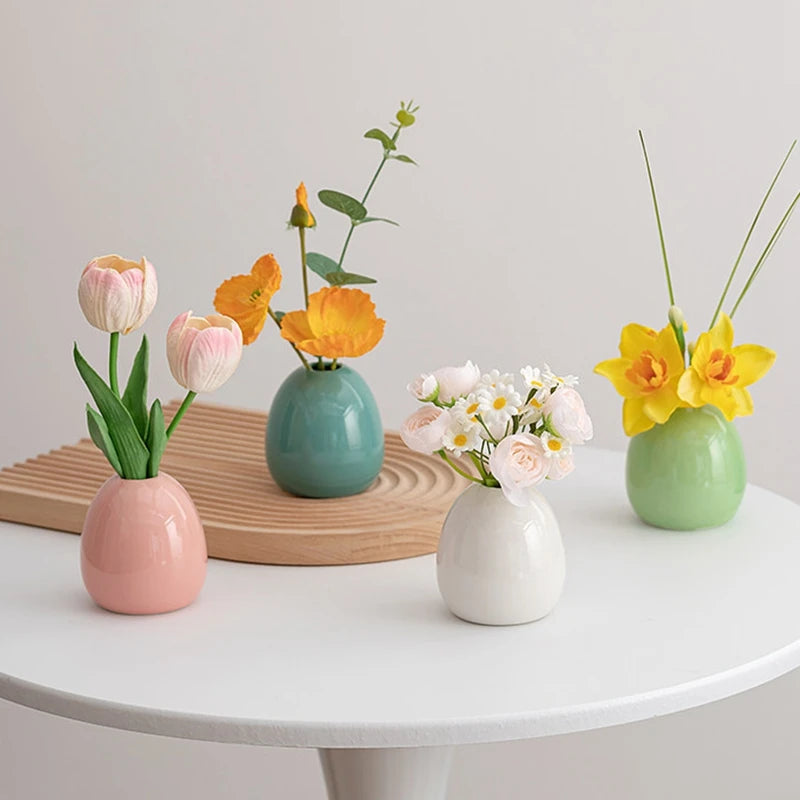 Mini Florero de Cerámica Decorativo | Estilo Nordic Kawaii