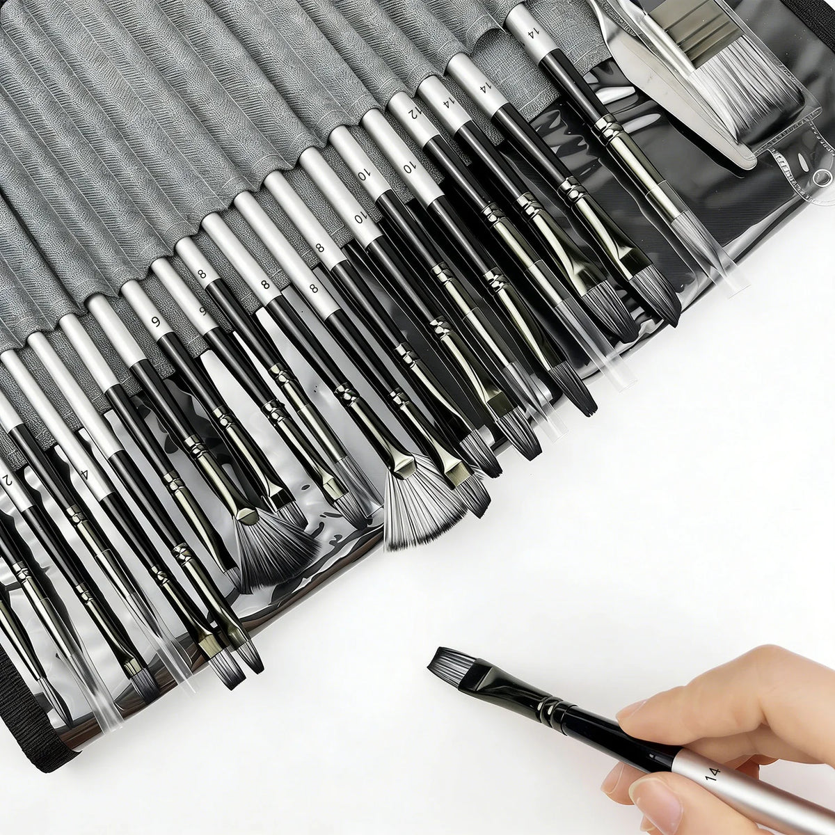 Pinceles de Arte con Estuche Enrollable | Elige Set o Solo Estuche