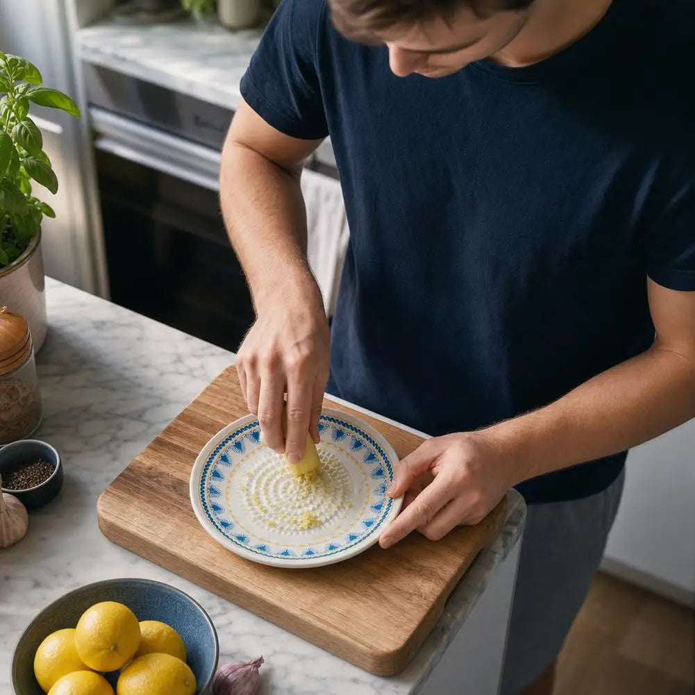 Rallador de Cerámica para Ajo y Jengibre | Plato Multifunción