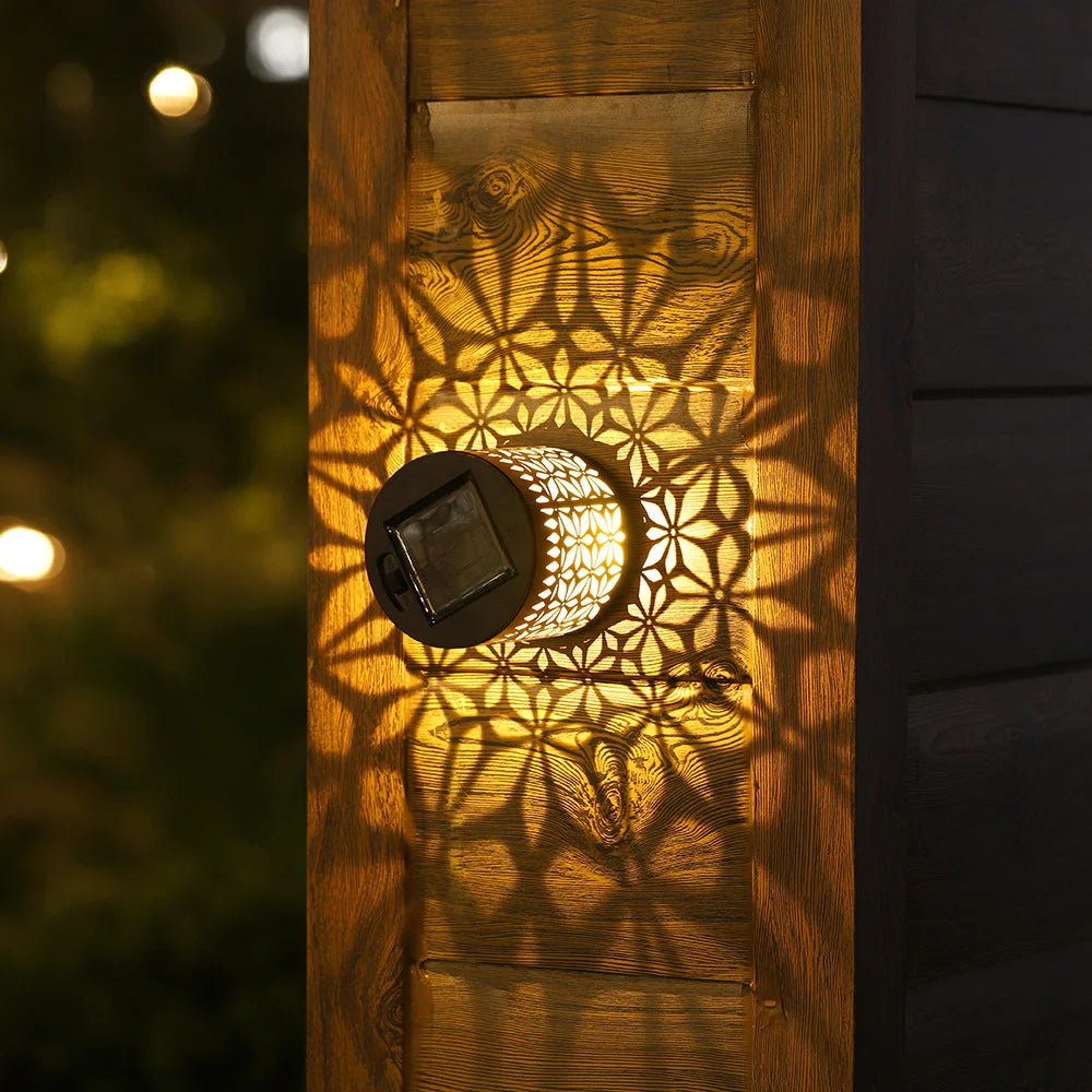Luz solar decorativa con diseño de mandala