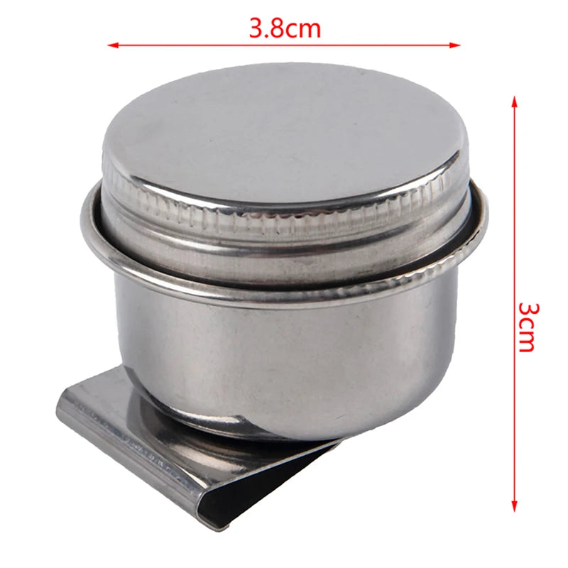 Recipiente para pintura al óleo de acero inoxidable con clip y tapa