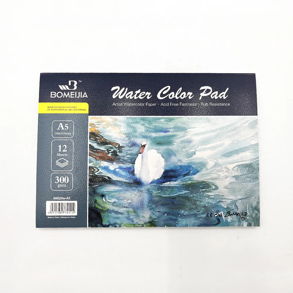 Papel para acuarela 300 g/m² prensado en frío | 12 hojas A4 o A5