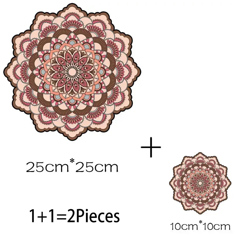 Parches Termoadhesivos con Diseño de Mandala para Ropa
