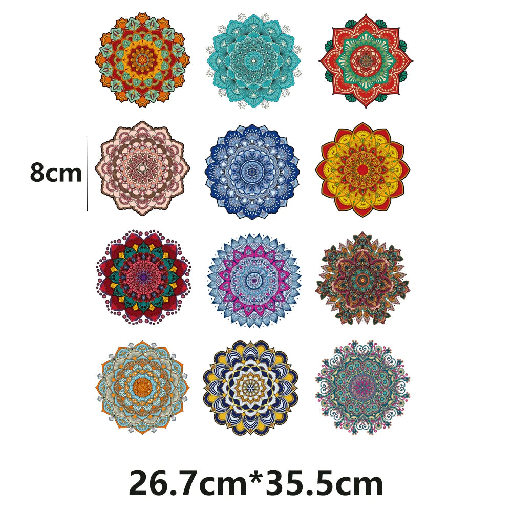 Parches Termoadhesivos con Diseño de Mandala para Ropa