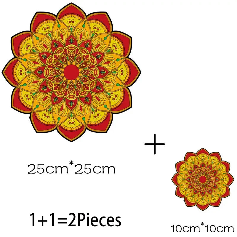 Parches Termoadhesivos con Diseño de Mandala para Ropa