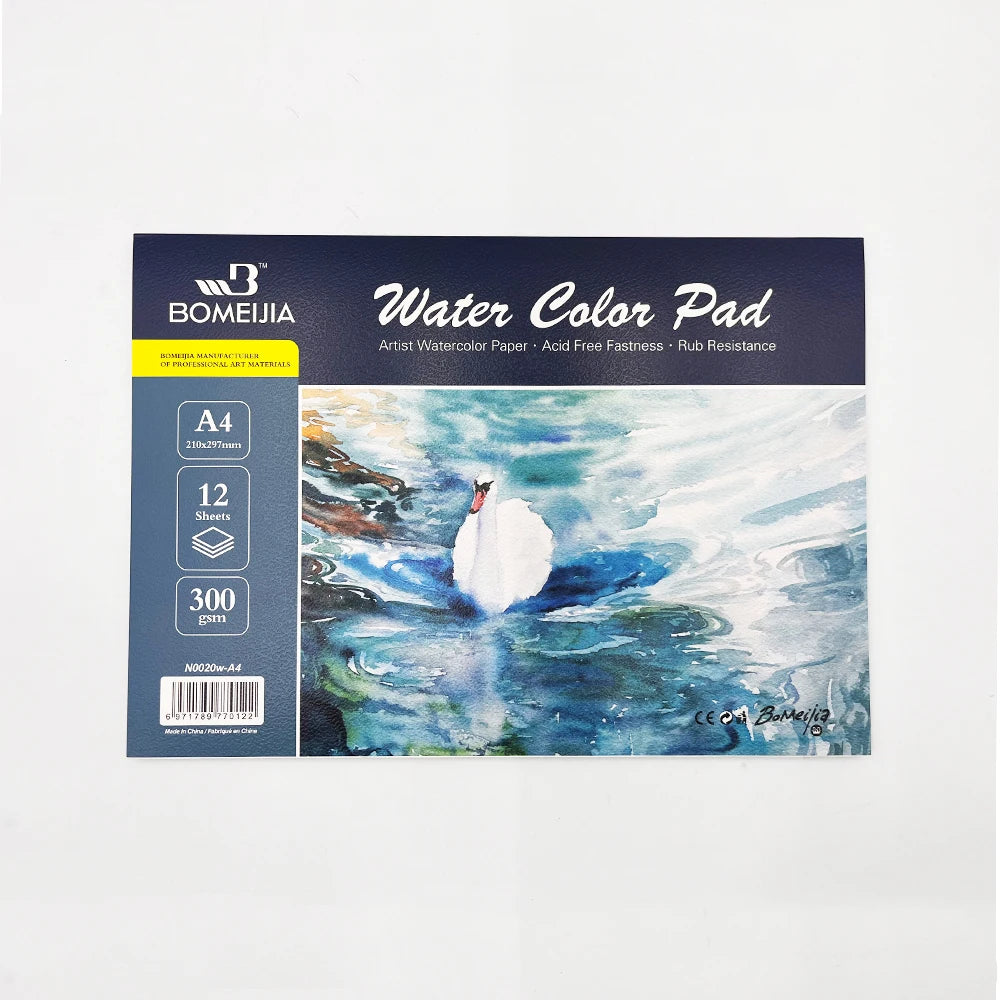 Papel para acuarela 300 g/m² prensado en frío | 12 hojas A4 o A5