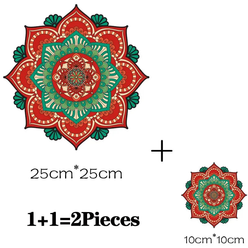 Parches Termoadhesivos con Diseño de Mandala para Ropa