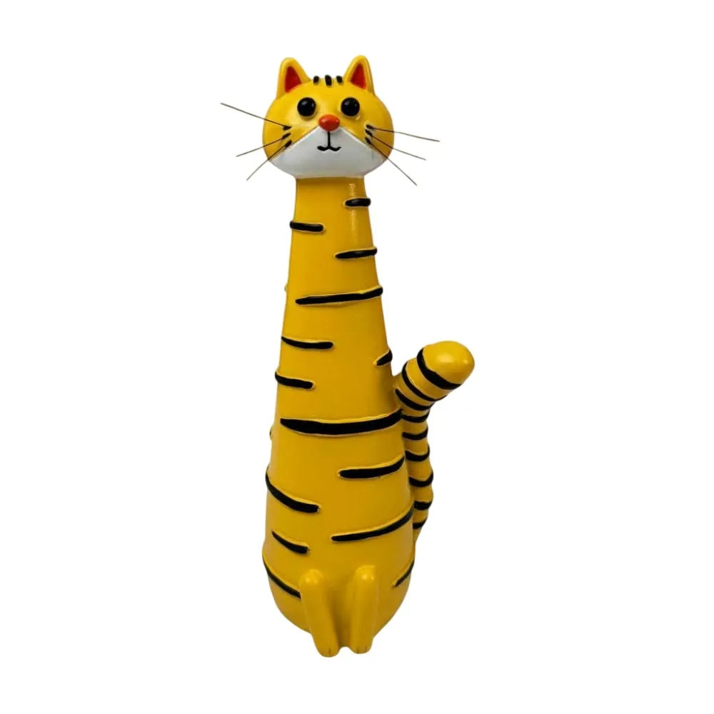 Jarrón de gato elaborado en resina
