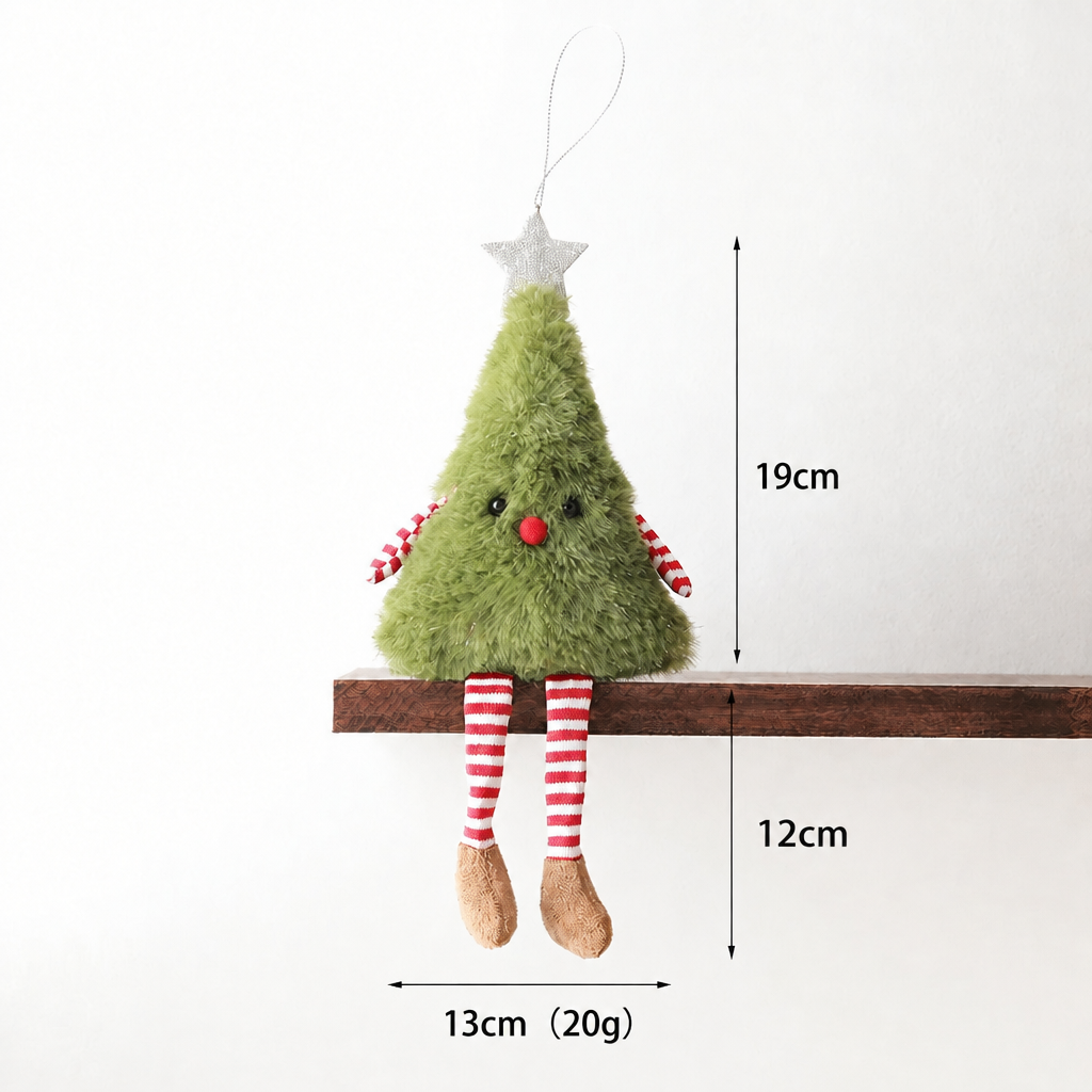 Adorno navideño verde con medidas, sin texto chino