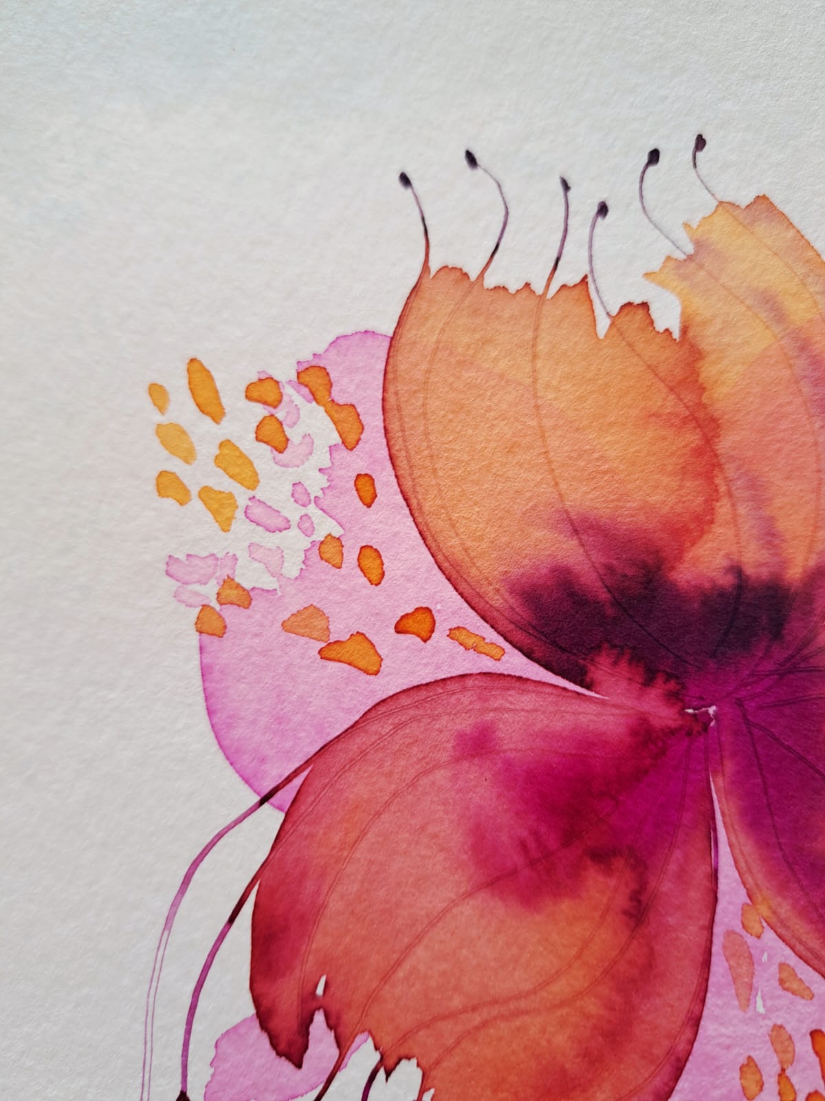 Detalle de formas de la pintura Alegría