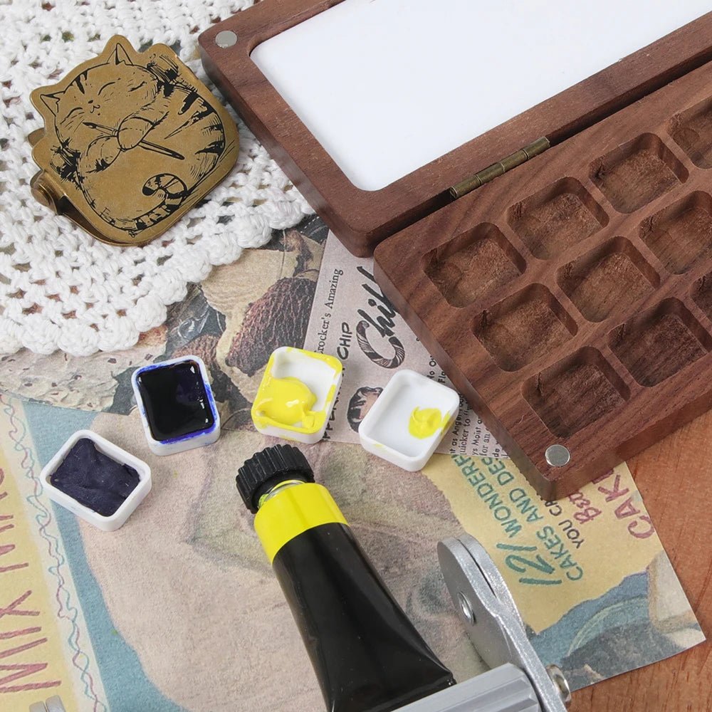 Caja Magnética de Madera para Acuarelas - 24 Compartimentos | SeamiArt - UpsArtes