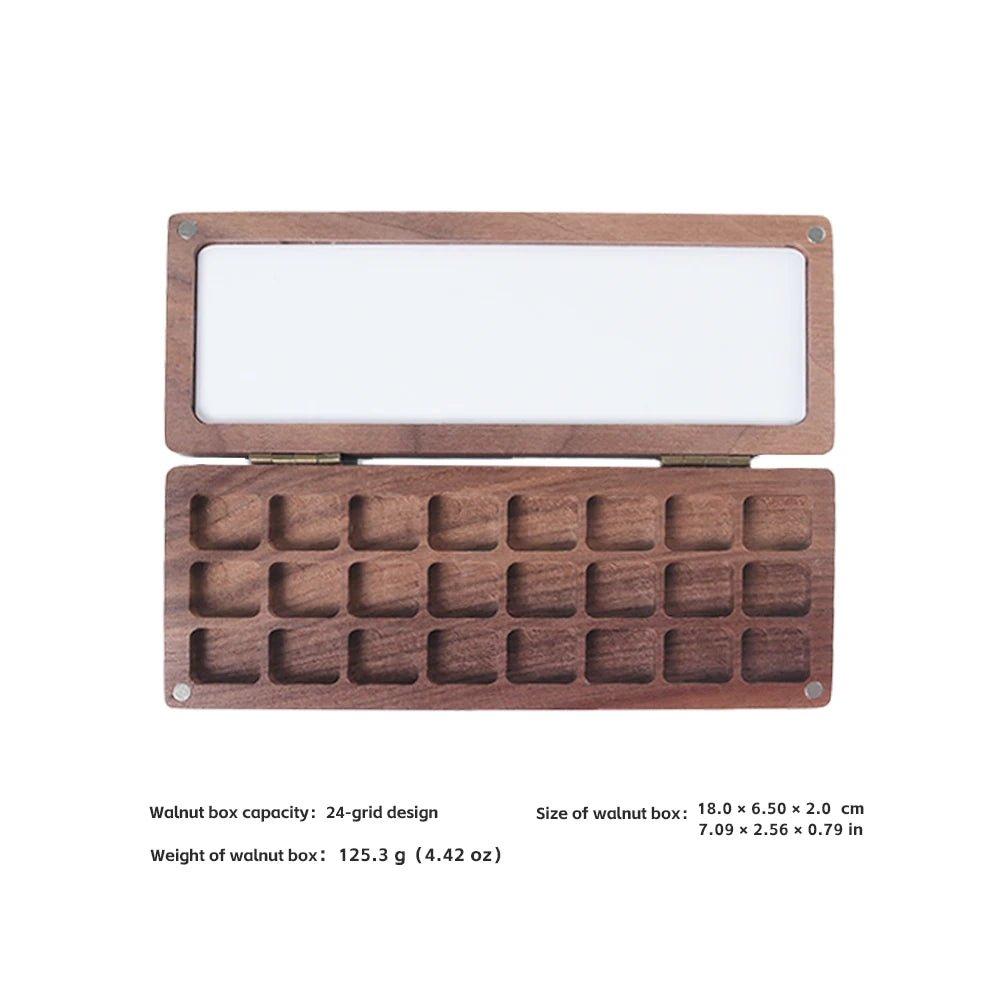 Caja Magnética de Madera para Acuarelas - 24 Compartimentos | SeamiArt - UpsArtes