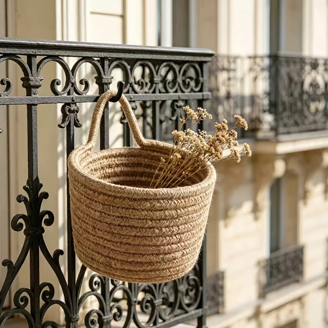 Cesta colgante boho para pared o puerta