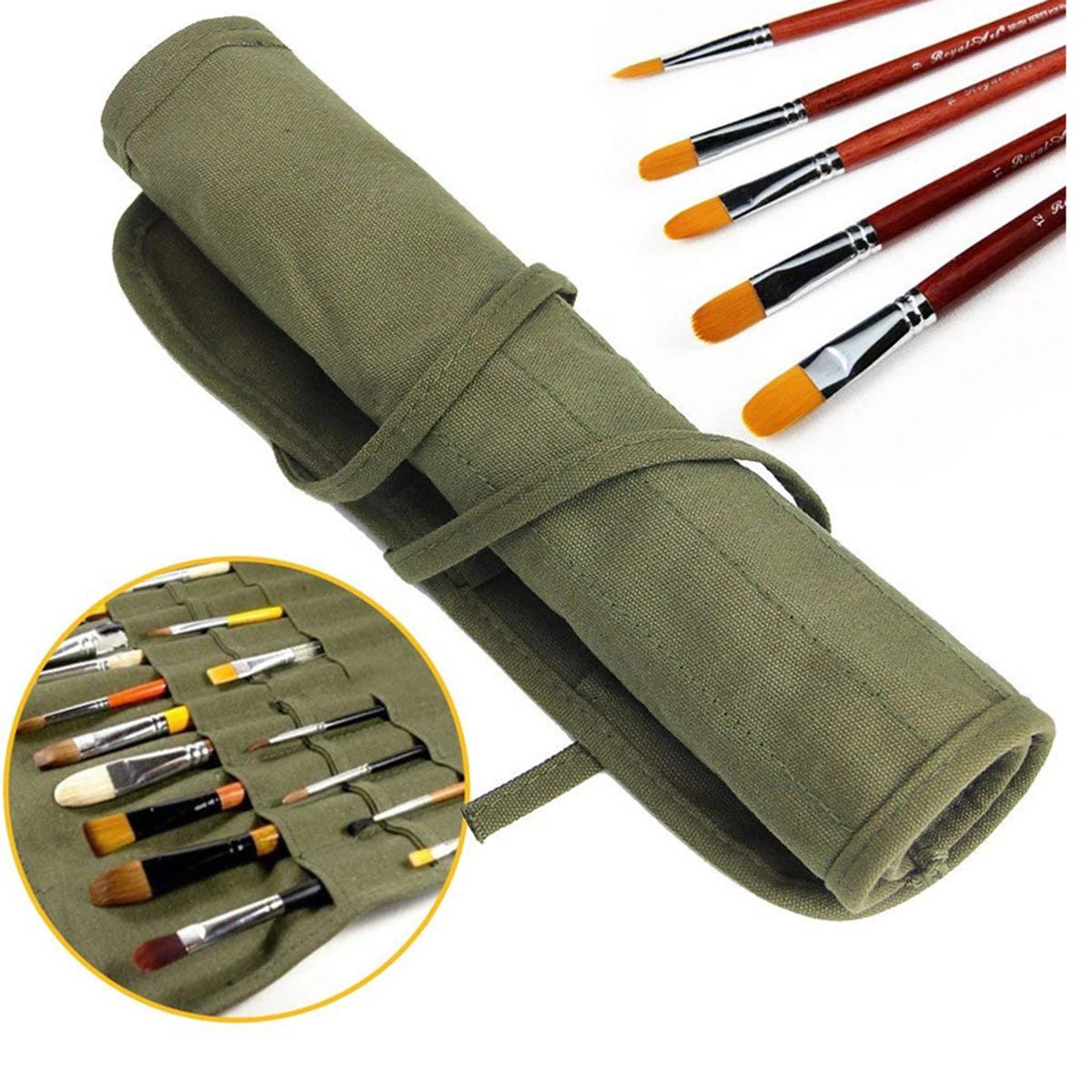 Estuche Enrollable para Pinceles | 22 Ranuras - UpsArtes