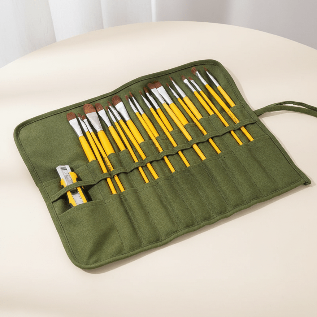 Estuche Enrollable para Pinceles | 22 Ranuras - UpsArtes