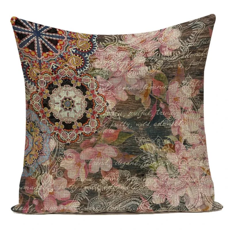 Funda de Cojín Mandala Bohemio 40 × 40 cm - UpsArtes