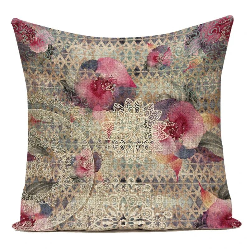 Funda de Cojín Mandala Bohemio 40 × 40 cm - UpsArtes