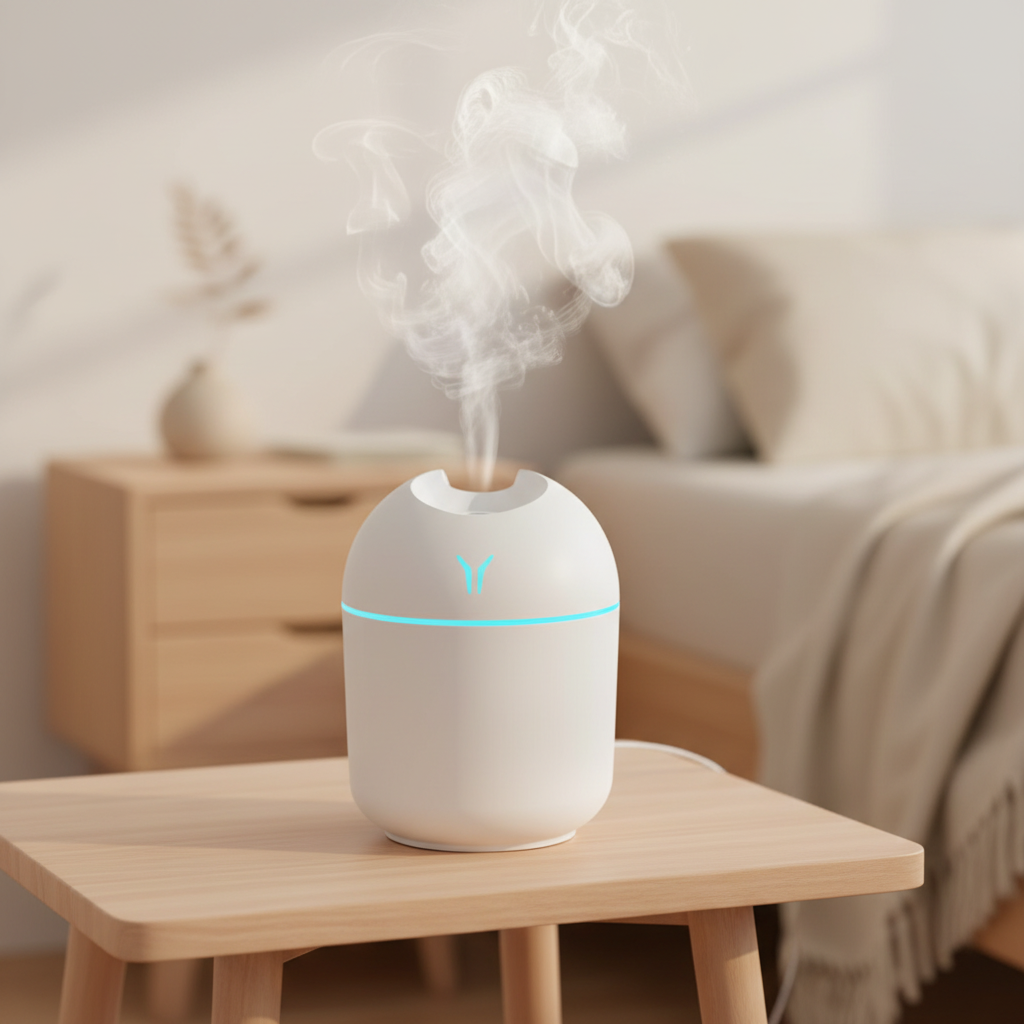 Mini humidificador USB 250 ml con luz LED