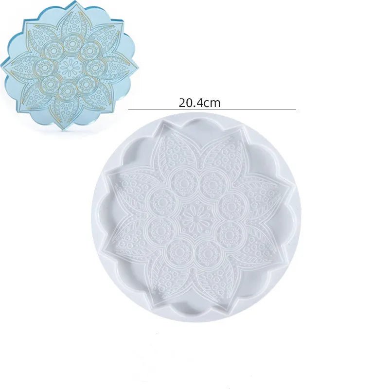 Molde de Silicona para Posavasos con Diseño de Mandala - UpsArtes