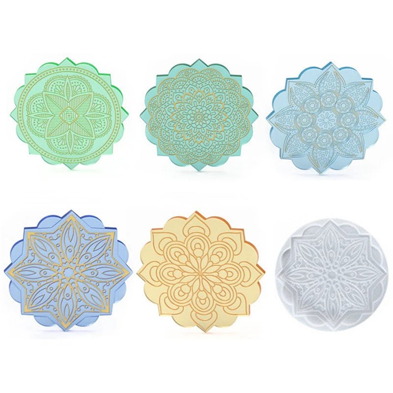Molde de Silicona para Posavasos con Diseño de Mandala - UpsArtes