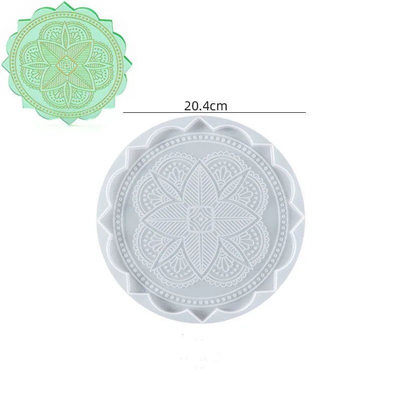 Molde de Silicona para Posavasos con Diseño de Mandala - UpsArtes