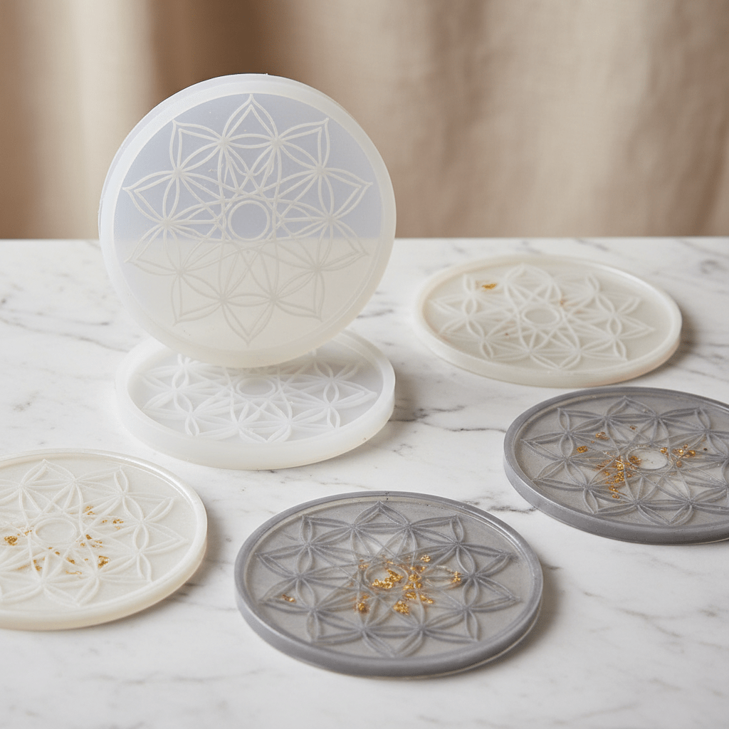 Molde de Silicona para Posavasos con Diseño de Mandala - UpsArtes