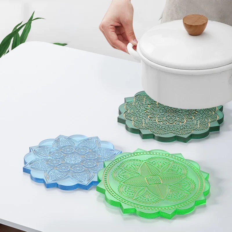 Molde de Silicona para Posavasos con Diseño de Mandala - UpsArtes