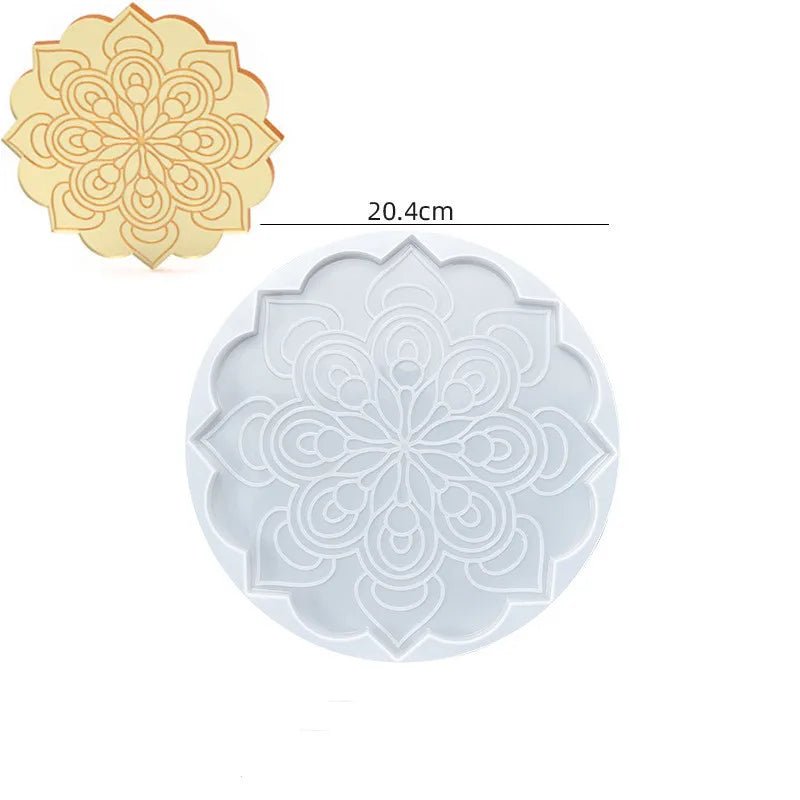 Molde de Silicona para Posavasos con Diseño de Mandala - UpsArtes