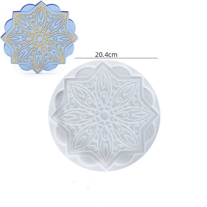 Molde de Silicona para Posavasos con Diseño de Mandala - UpsArtes