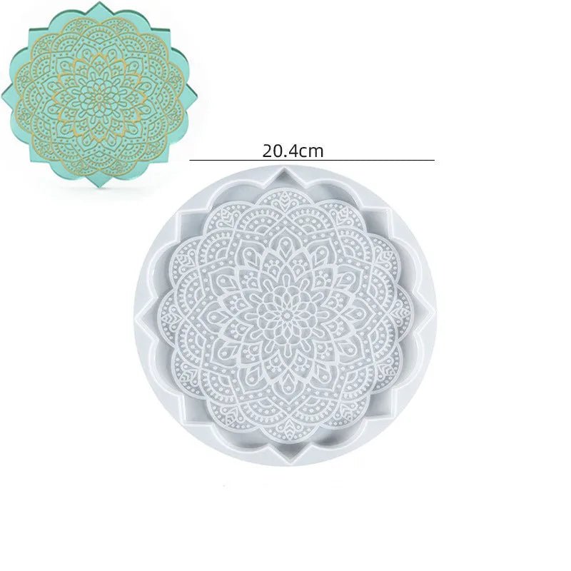 Molde de Silicona para Posavasos con Diseño de Mandala - UpsArtes
