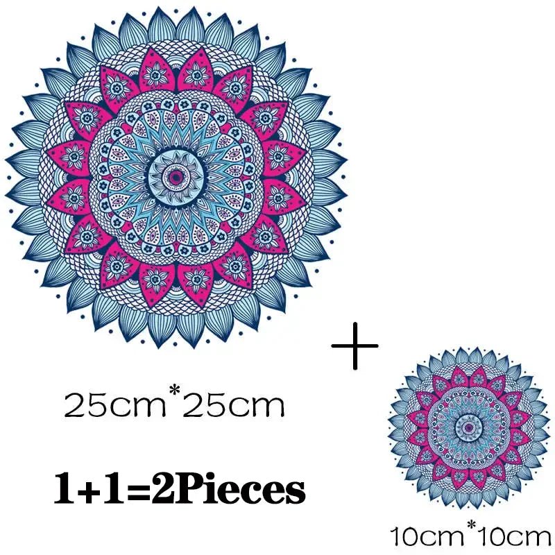 Parches Termoadhesivos con Diseño de Mandala para Ropa - UpsArtes