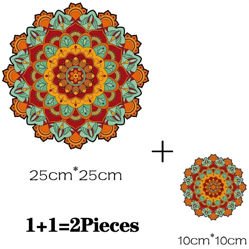 Parches Termoadhesivos con Diseño de Mandala para Ropa - UpsArtes