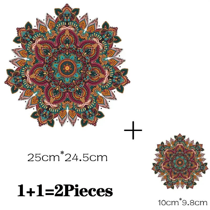 Parches Termoadhesivos con Diseño de Mandala para Ropa - UpsArtes