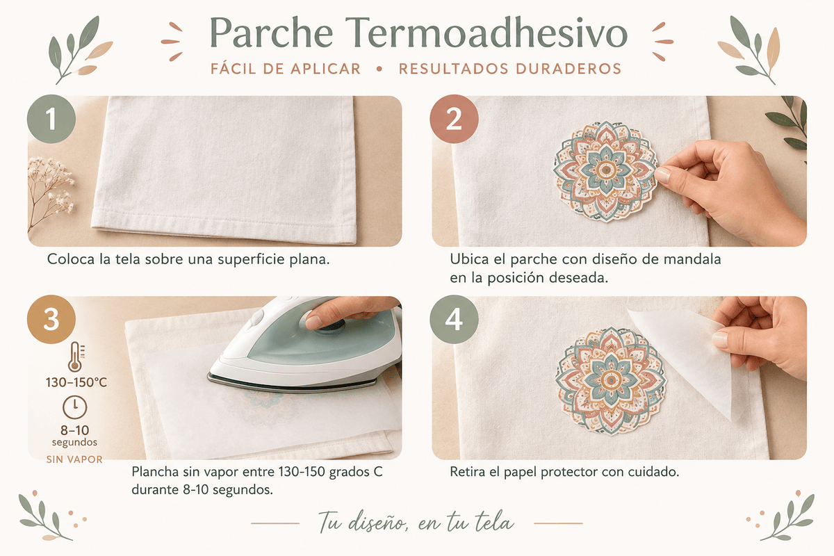 Parches Termoadhesivos con Diseño de Mandala para Ropa - UpsArtes