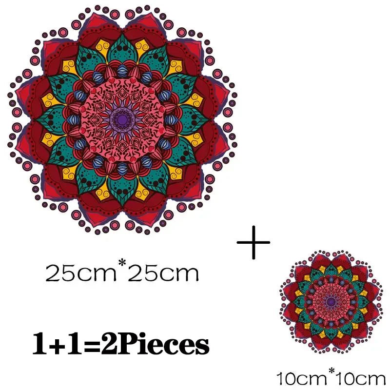 Parches Termoadhesivos con Diseño de Mandala para Ropa - UpsArtes