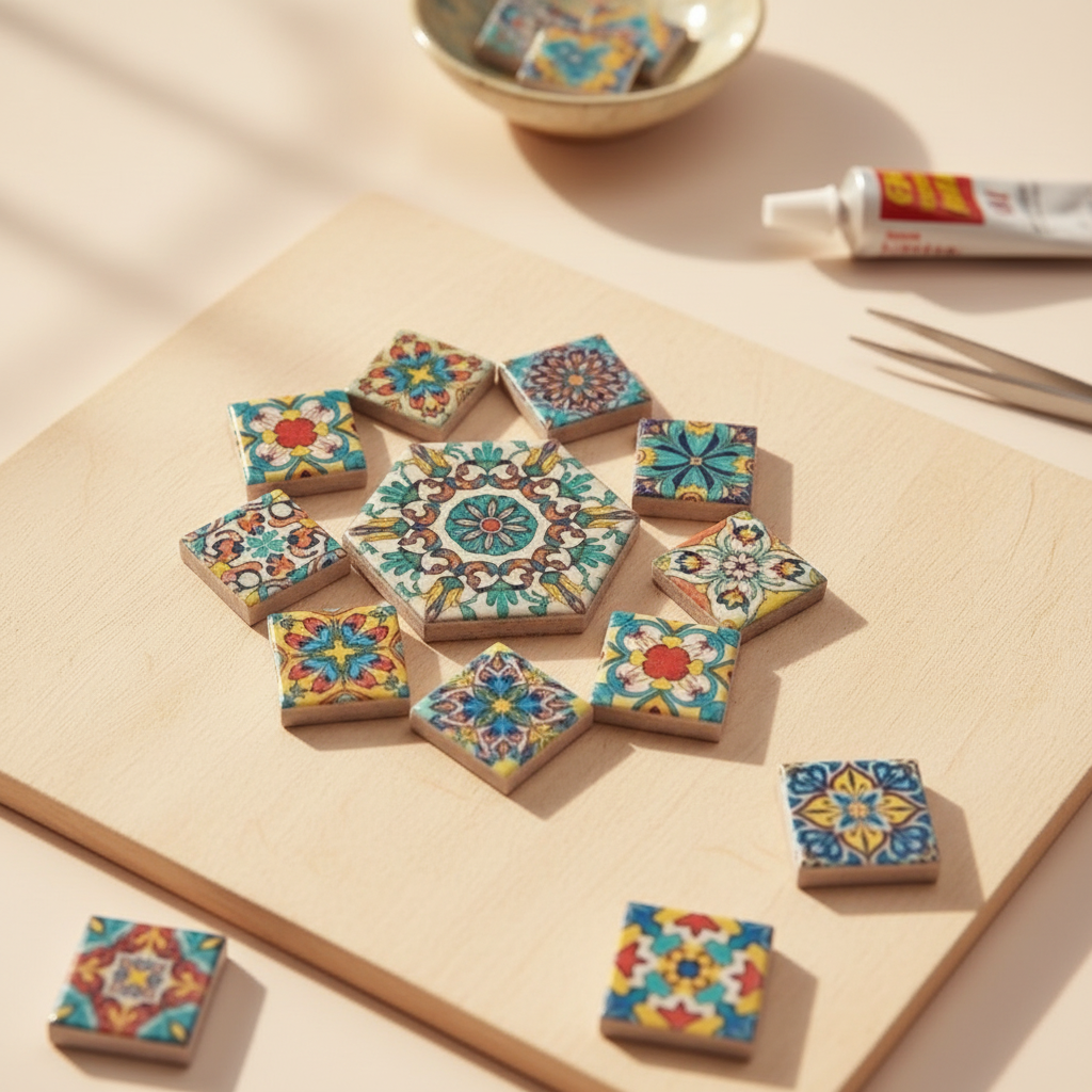 Uso de las piezas en una composición mandala