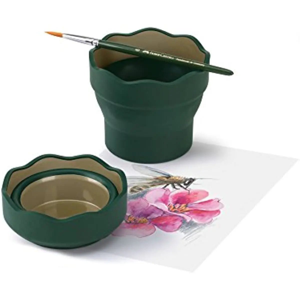 Vaso de agua plegable verde oscuro